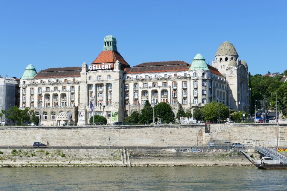 Bank of the danube river the gellert swimming pool