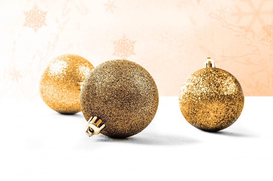 Christmas baubel christmas card white