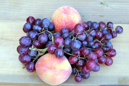 Peaches bunches of grapes healthy photo