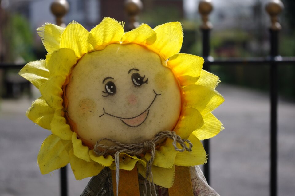 Yellow scarecrow rustic