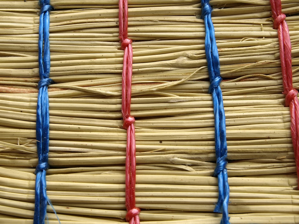 Straw broom knot bound