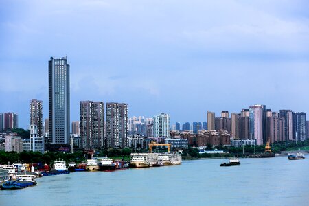 Riverside tall buildings the yangtze river photo