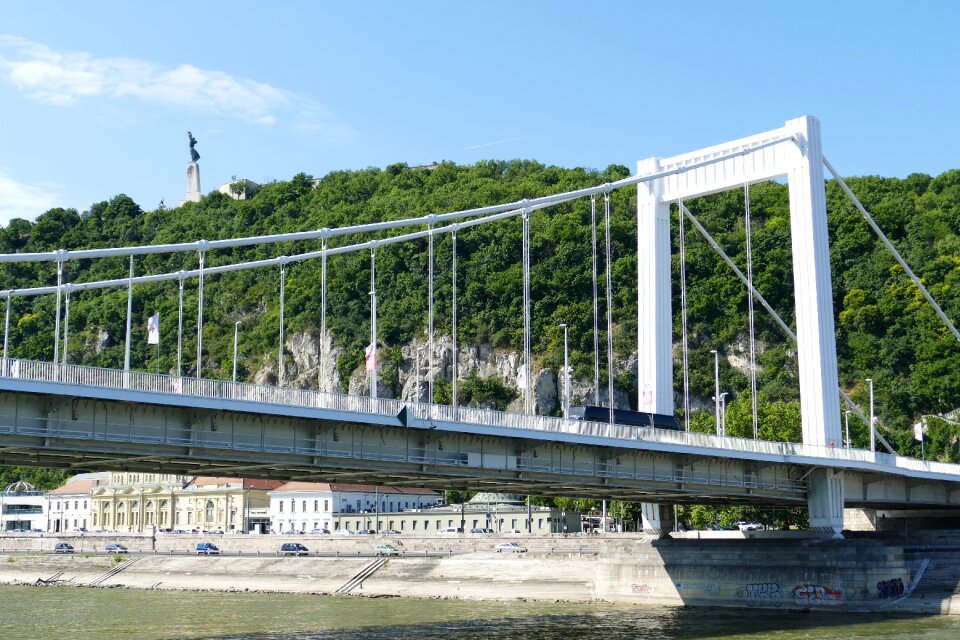 Bank of the danube river bridge
