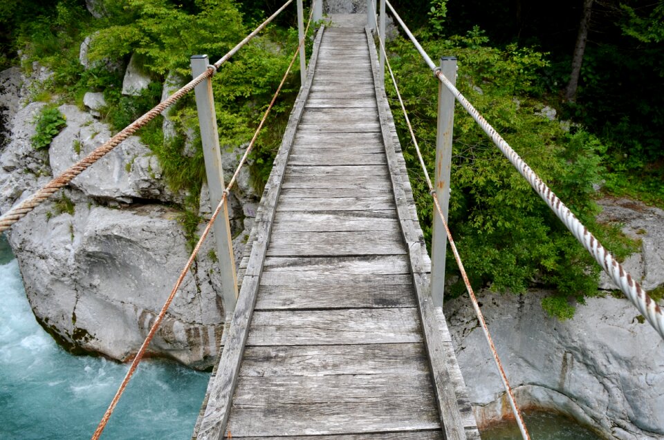 Slovenia wooden bridge creek