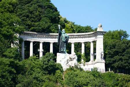 Bank of the danube river pillar photo