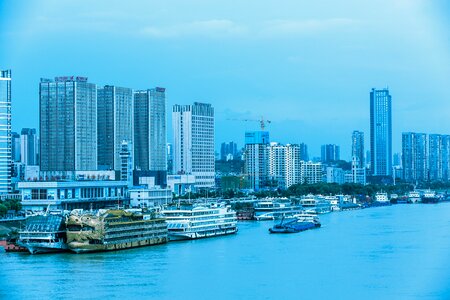 Riverside tall buildings the yangtze river photo