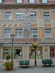 City pharmacy imposing facade