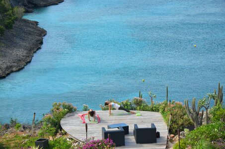 Sea ocean blue yoga