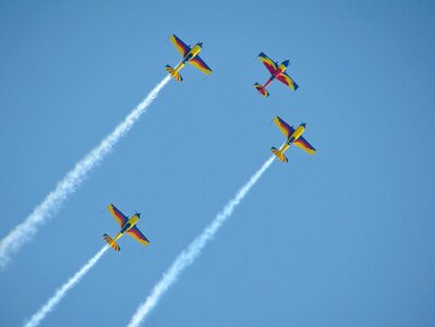 Flight blue sky