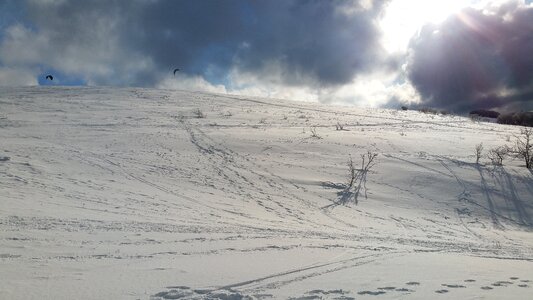 Mountain in winter vosges snow