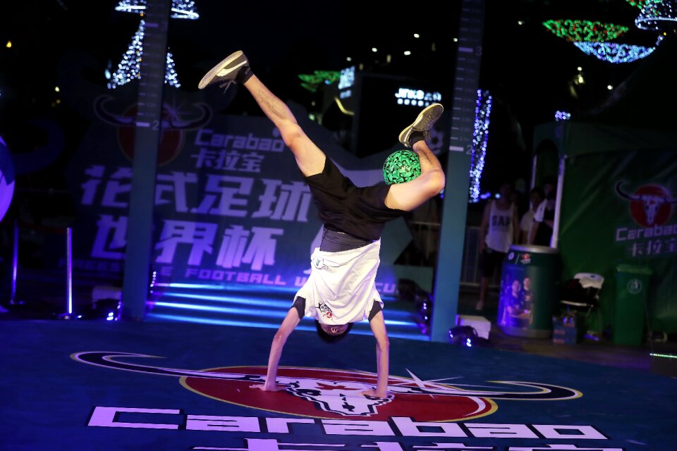 Beautiful clip ball handstand fancy football