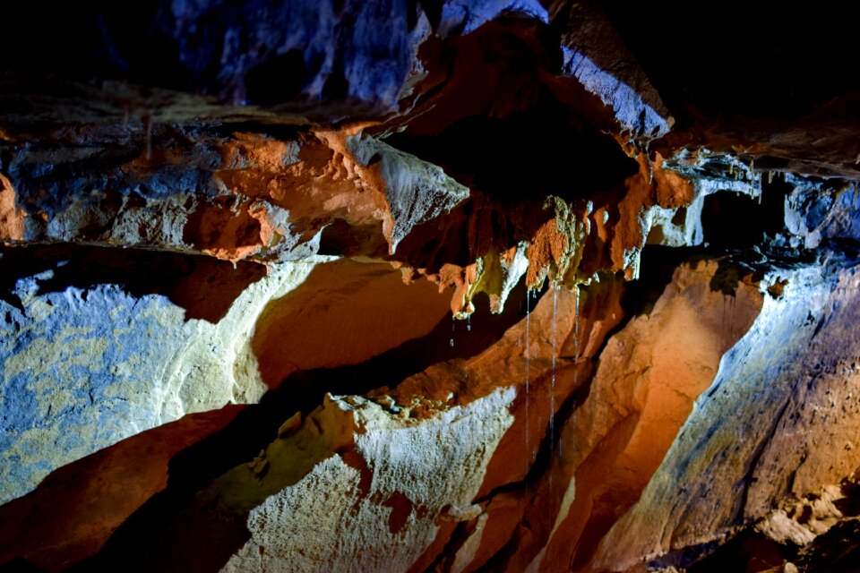 Limestone drops stalactites