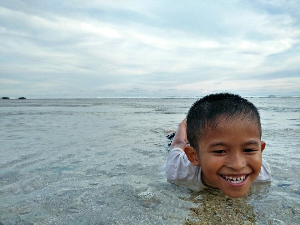 Happy kid beach