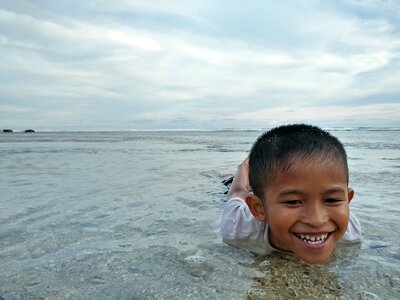 Happy kid beach