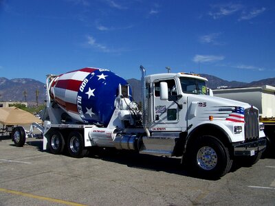 Mechanical engineering concrete mixer truck tanker photo