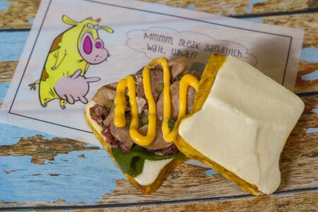 Tongue imitation brown sandwich