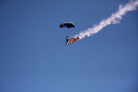 Skydiving blue sky