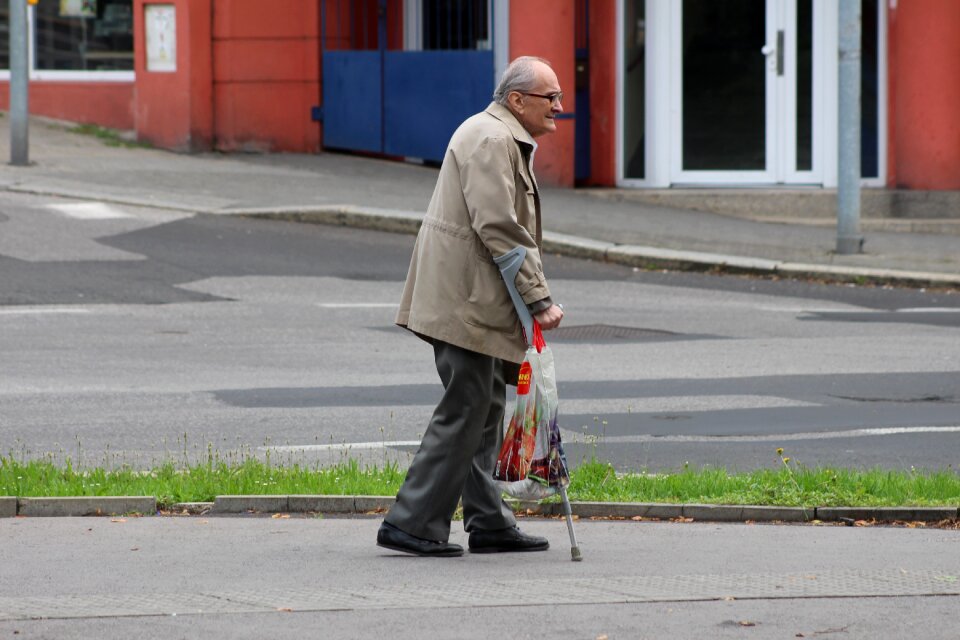 Crutches senior human photo