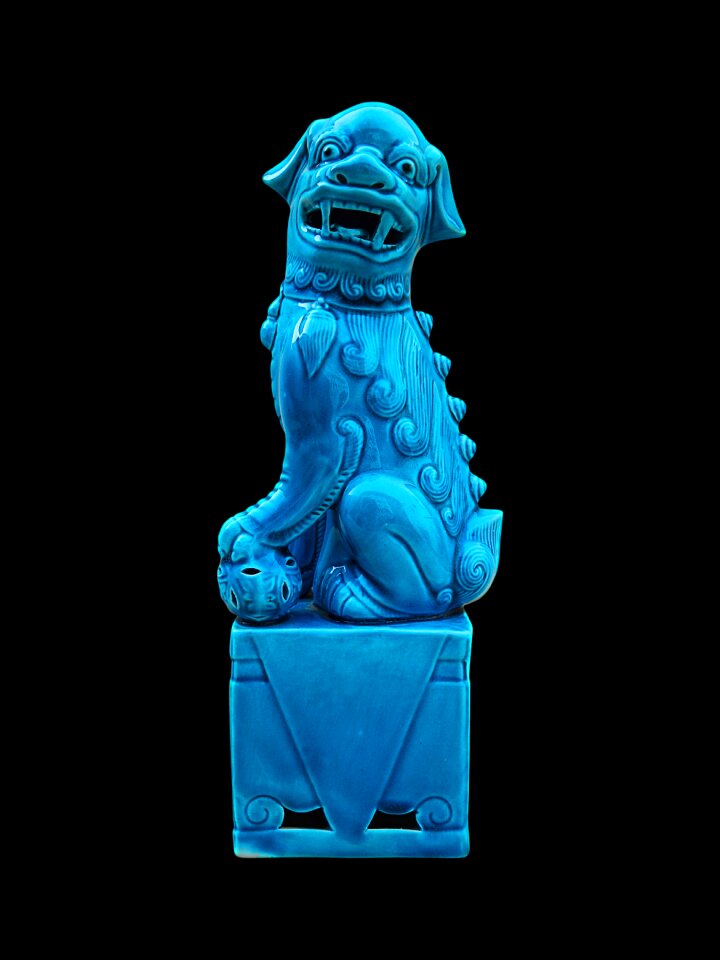 Figure blue black background blue