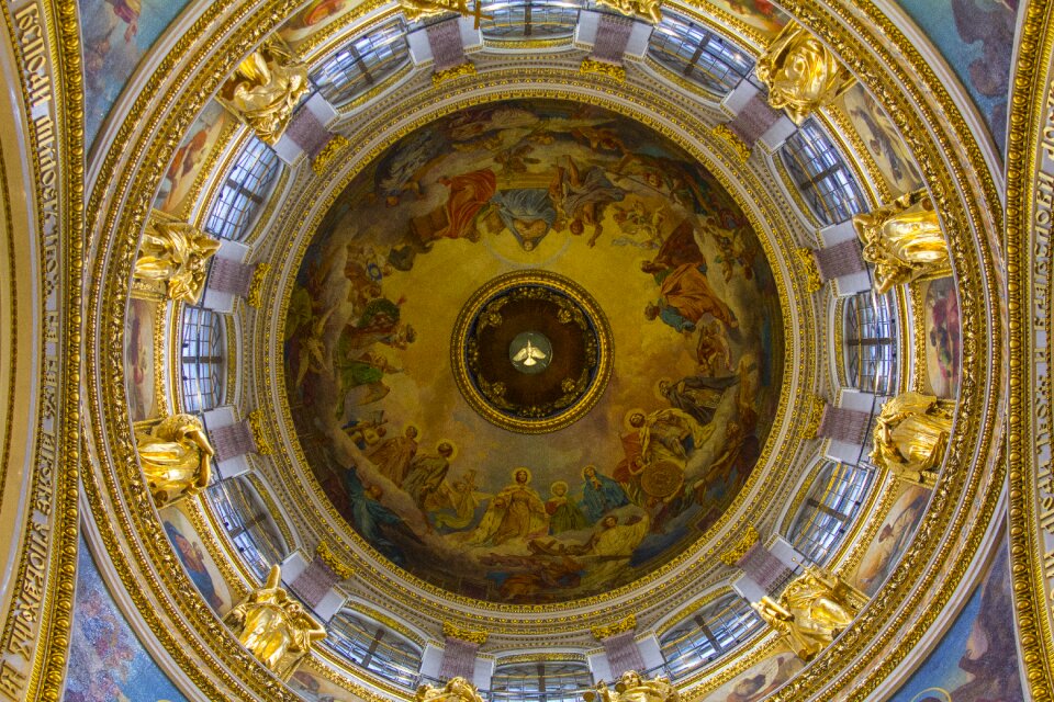 Temple architecture mural