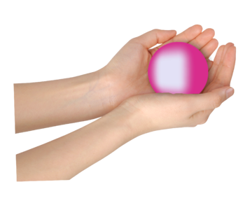 Finger presentation glass ball