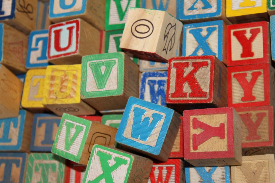 Toy blocks letters child