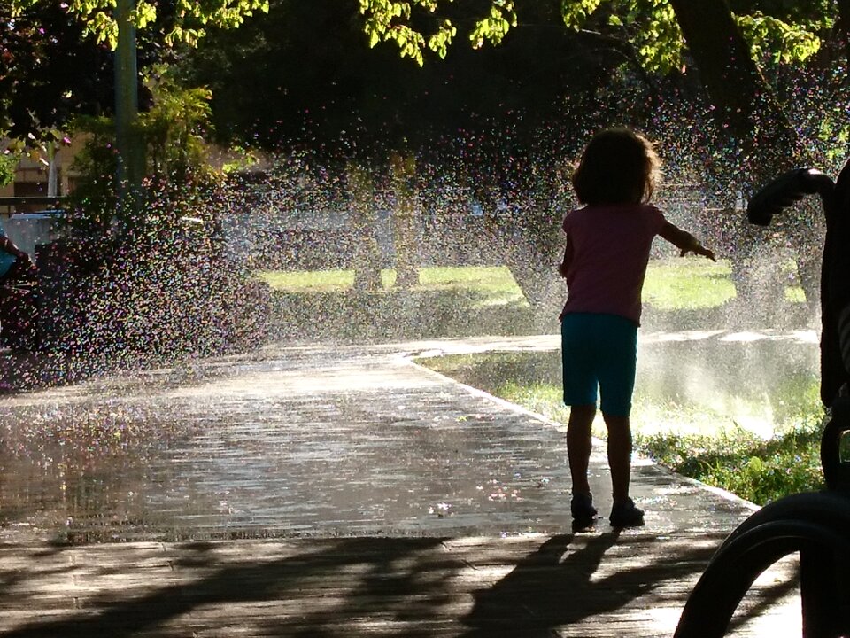 Sprinkler sunset jump