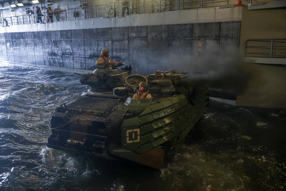 Armored vehicle amphibious assault
