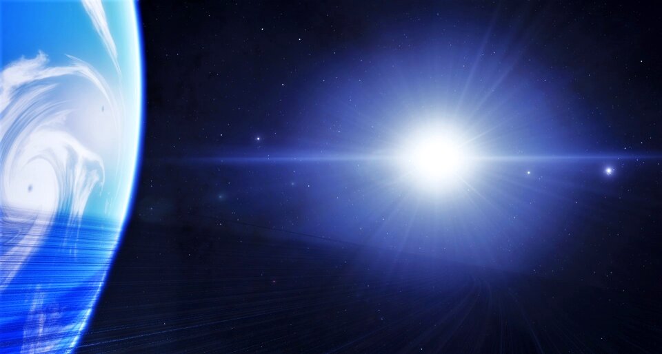 Spaceengine star blue planet