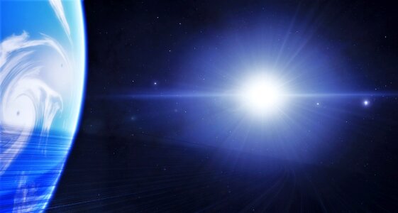 Spaceengine star blue planet photo