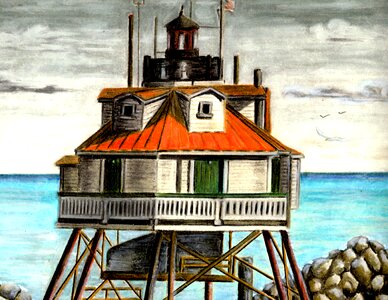 Drawing coast outdoor