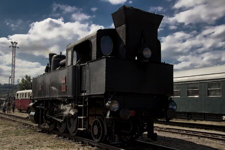 The historical train railway retro photo