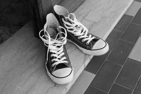 Shoes black and white black photo