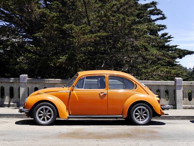 Classic car summer orange
