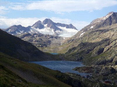 Mountain lake glacier photo