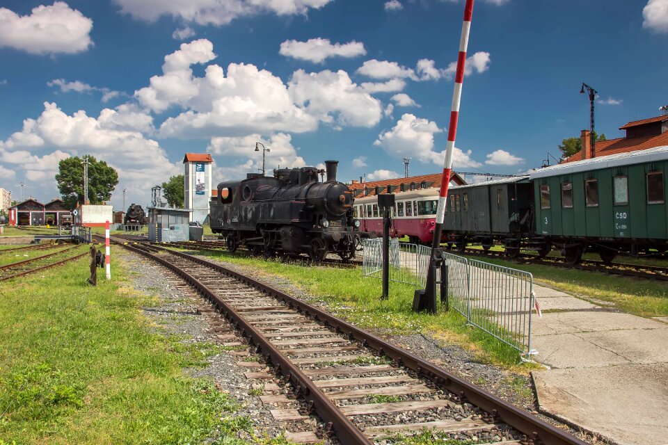 The historical train railway retro