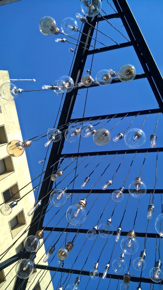 Spotlights light bulbs contemporary art