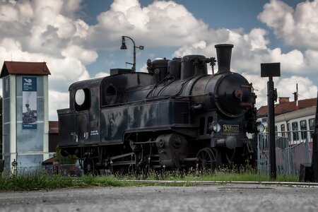 The historical train railway retro
