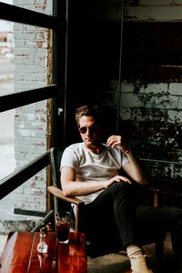 Sitting wooden table photo