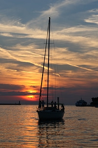 Lake balaton sailing night view photo