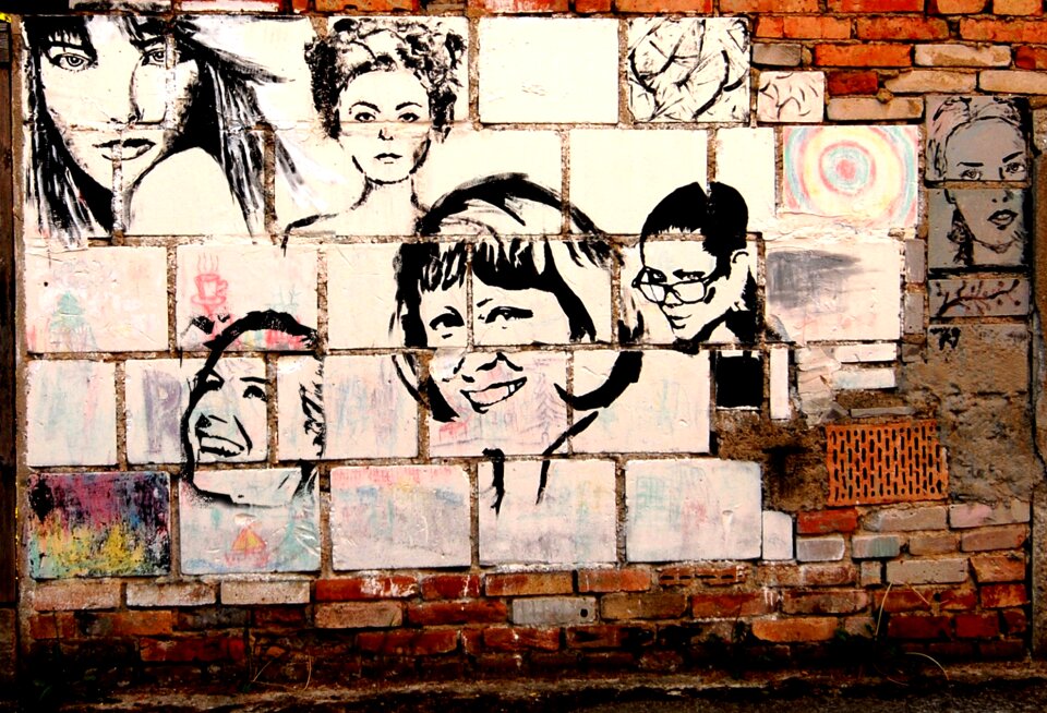 Wall bricks painted wall