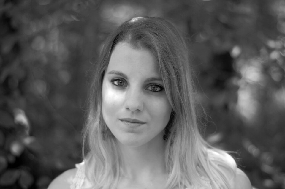 Portrait face black and white