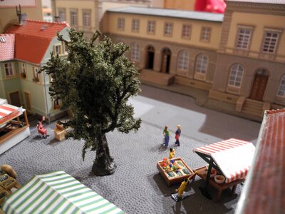 Fruit stand toys model train photo