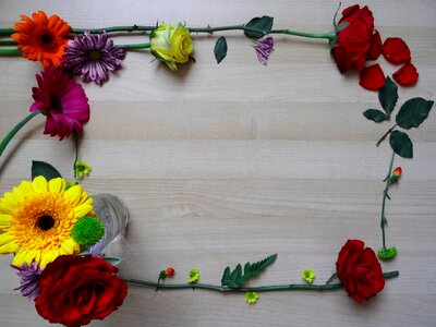 Background wood flower frame