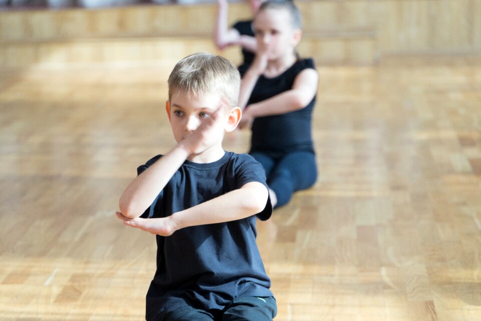 Training boy schoolboy