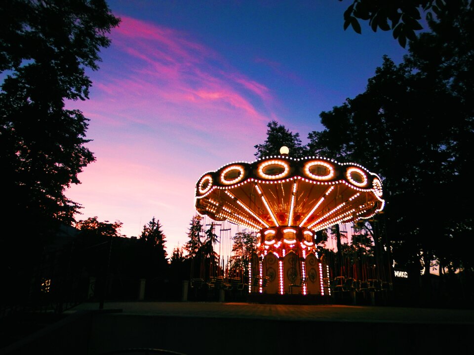 Sky sunset merry-go-round