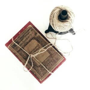 Twine from above reading photo