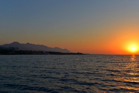 Sea journey evening photo