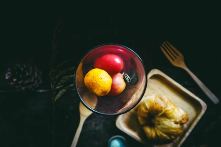 Table glass fruit