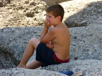 Thoughtful rocks thinker